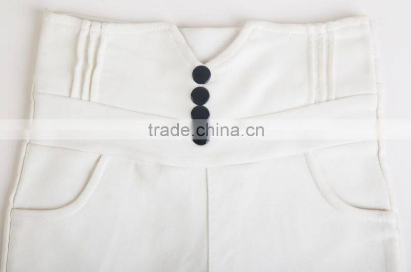 2015 New Fashion White High Waist Woven Leggings