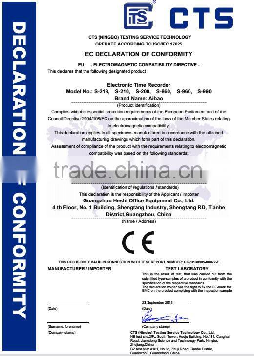 LCD display punch time card attendance machine