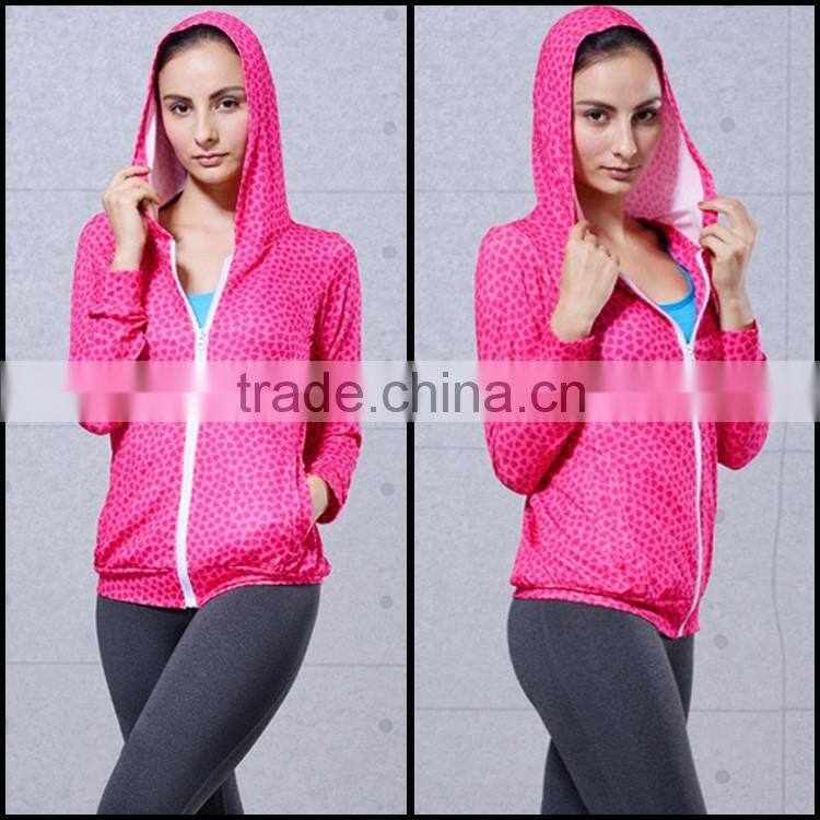 Women Thin Slim Fit Zipper Pullover Light Weight Fitness Active Athletic Workout Running Hoodie Wholesale