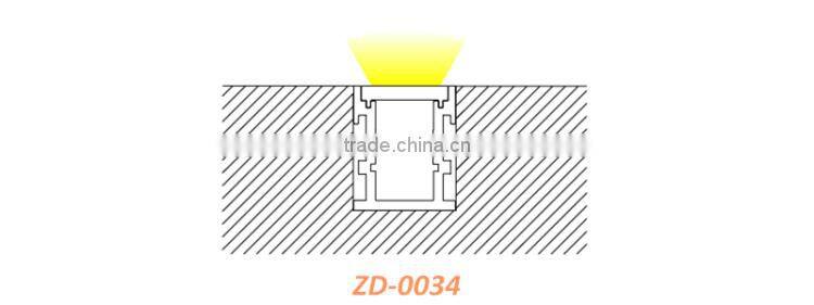 Recessed Aluminum Flooring Profile With Strong PC Diffuser Walk on Diffuser No Broken