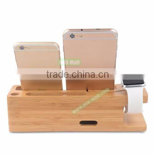 Top Selling Multifunctional Wood Display Case Charging Cradle for iPhone and Apple Watch