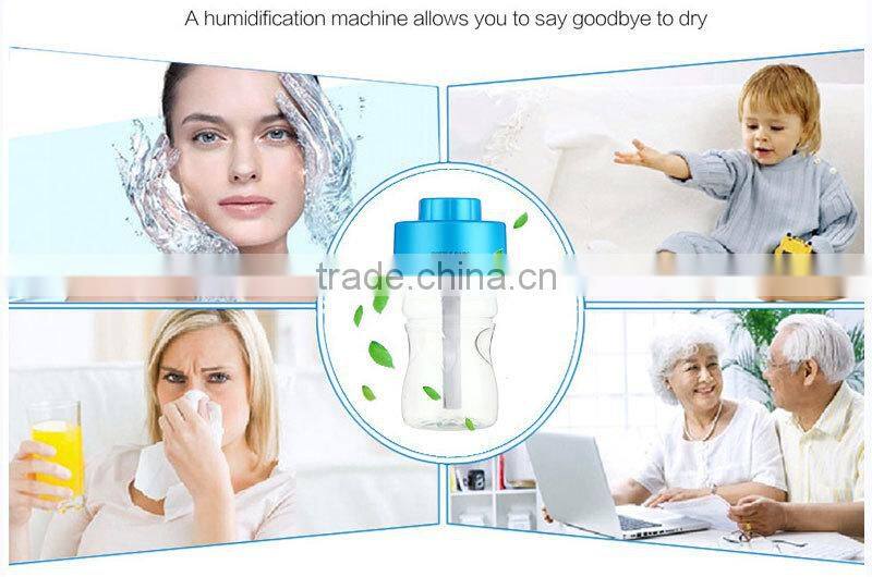 Portable Mini Air Diffuser USB Bottle Cap Humidifier with LED Night Light