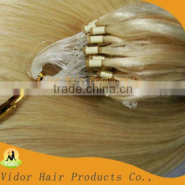 20 inch Straight Micro Ling Loop Human Hair Extension, Yaki Micro Loop Rings Hair Extensions