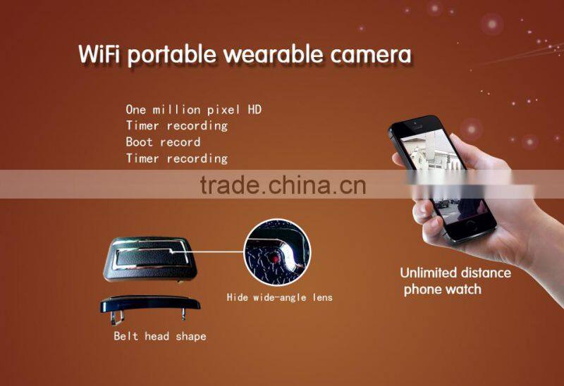 2015 first HD 1080P WIFI leather belt pinhole hidden camera with android and IOS APP,wireless wide angle belt mini camera 32gb