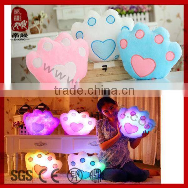 2014 new product soft toy shiny pillow plush led pillow