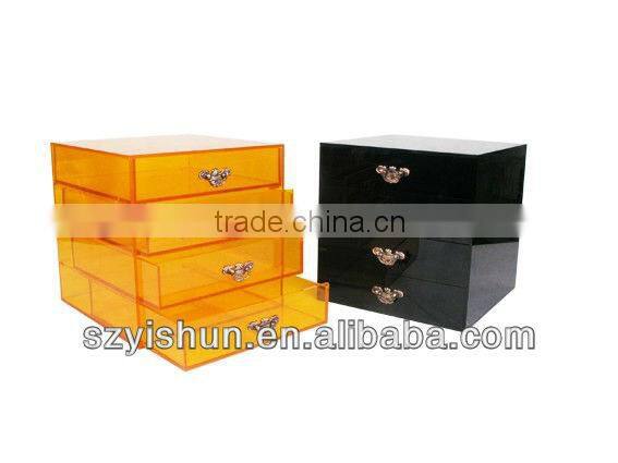 custom manufacturing Cosmetics display cases Acrylic Display drawer 7 tier