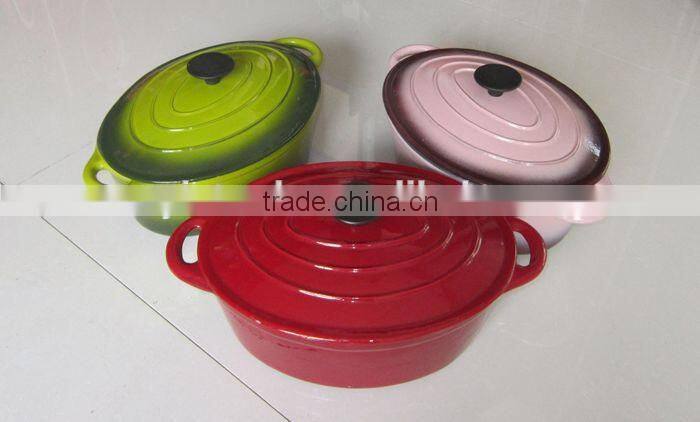 colorful enamel cast iron cookware set