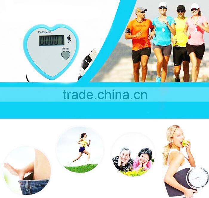 Heart Shape Single Function Step Counter Digital Pedometer