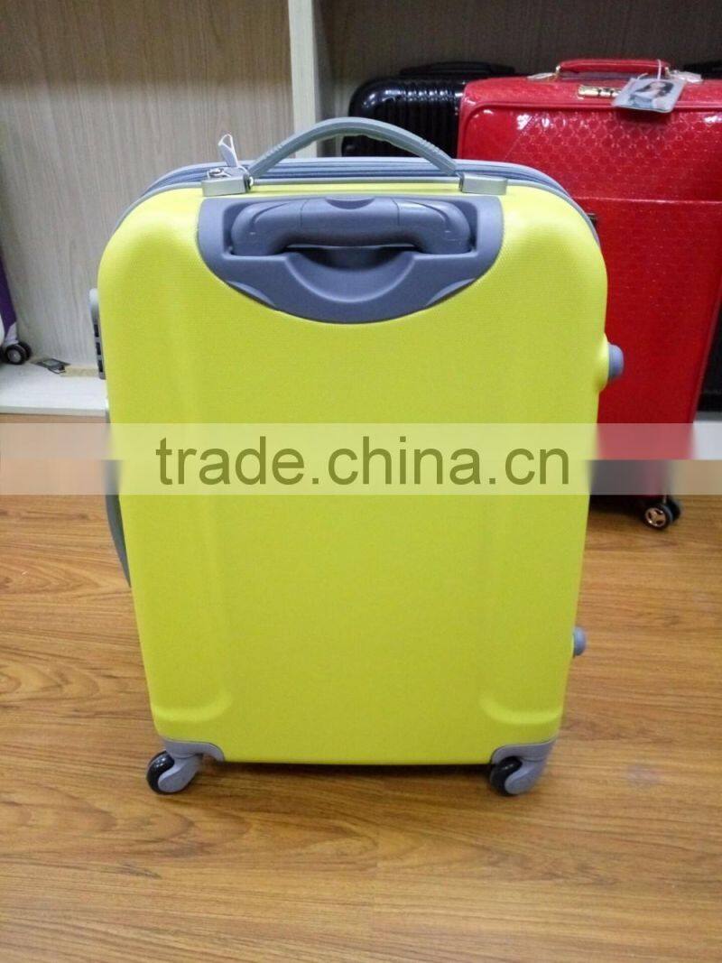 New 360 Degree 4 Rotative Wheels ABS Yellow Trolley Luggage Expander Ultra Light Hardshell Suitcase