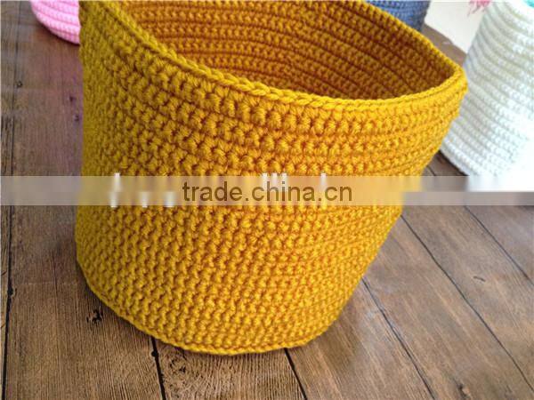 Small Crochet Basket, Cotton Crochet Basket , Crochet Storage Basket