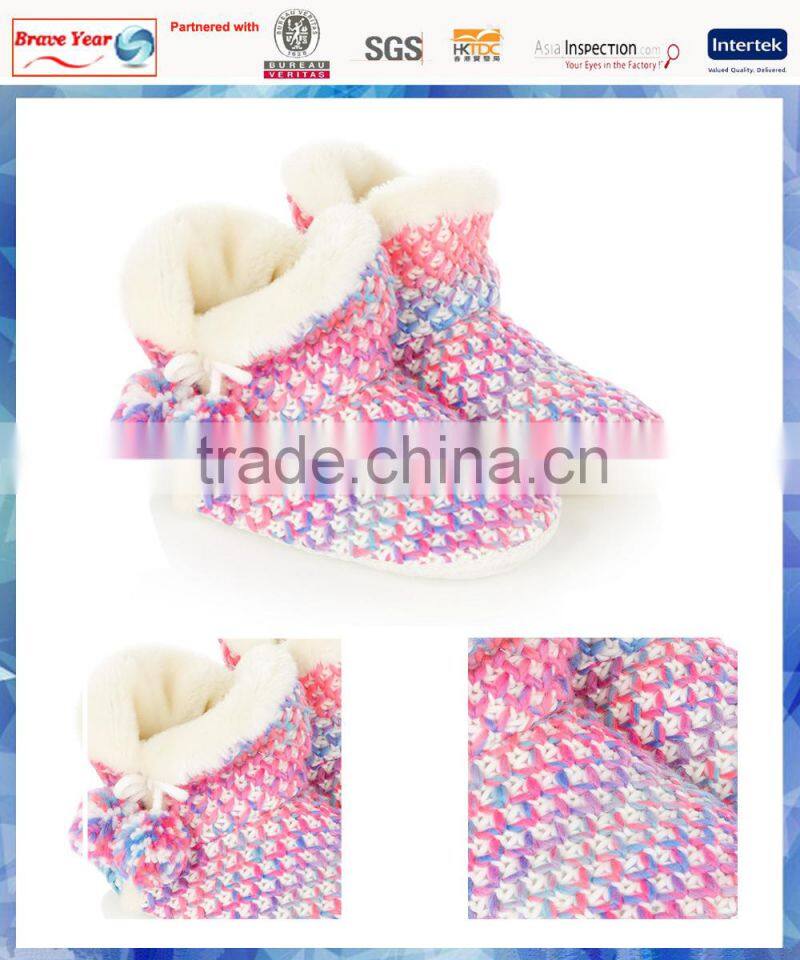 women bright space dye knitted women indoor boot