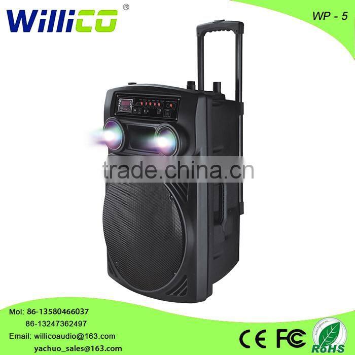 portbale battery bluetooth speaker with USB,SD,FM,wireless microphone