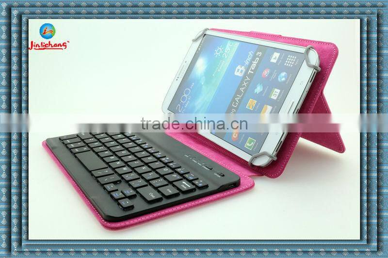 universal bluetooth keyboard leather case for 7-8 inch tablet