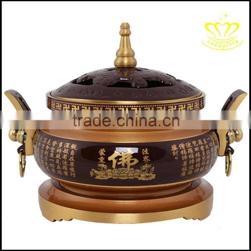 The bronze censer Temple round rectangle copper incense burner