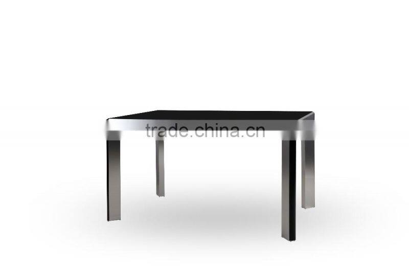 DT-2014 modern black dining table with glass top