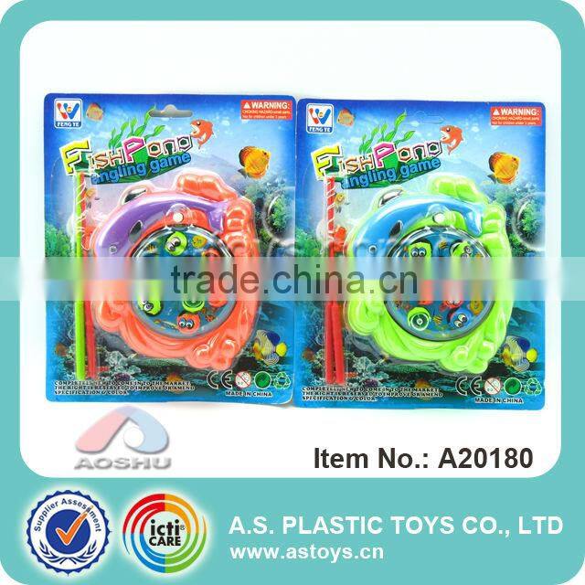2 colors wind up plastic toy fishing game