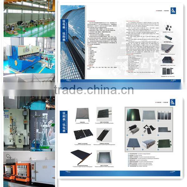 Typical Ruthenium Iridium titanium anode for sodium hypochlorite generator
