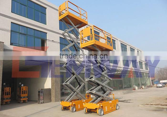 12m Hydraulic self propelled electric battery operated scissor lift platform for sale