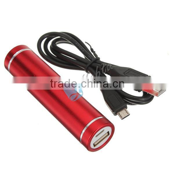 Travel Journey External Battery Charger Cylinder Lipstick Power Bank 2600