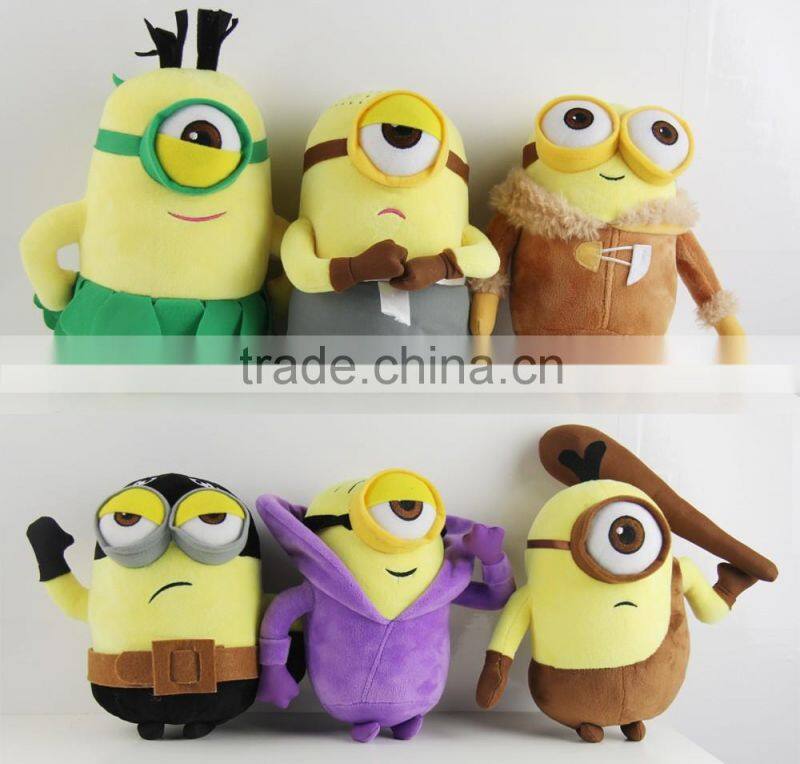 Factory direct toys 10" despicable me 3 minion plush toy wholesale, cartoon characters minions