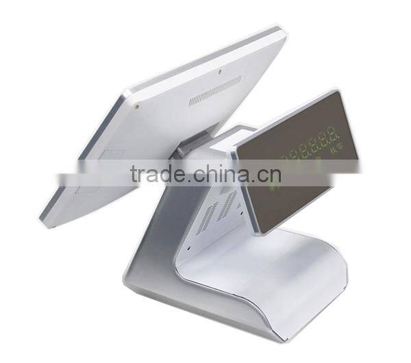 Silver color 15inch Supermarket All in One Touch Screen POS System with Aluminum alloy casing