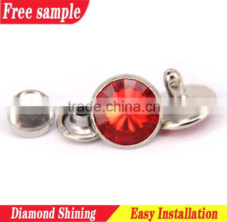 The most charming red diamond metal rivet for ladies accessory