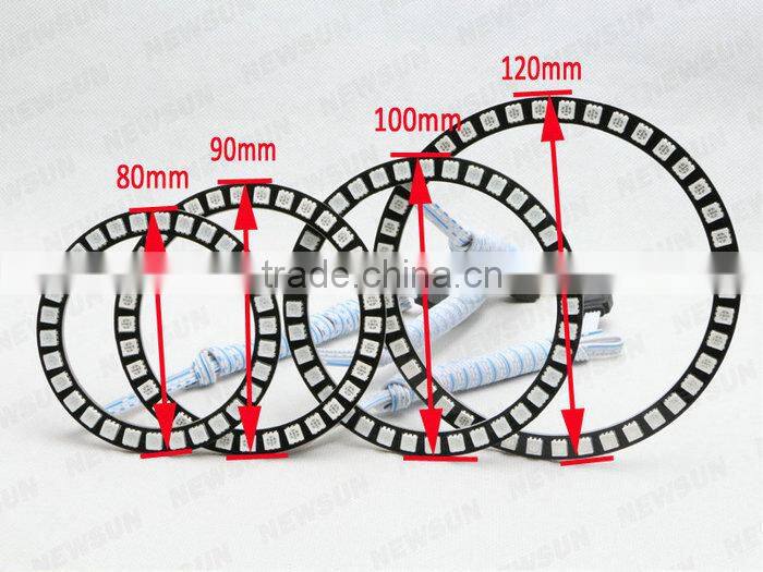 Colorful Change 80mm led rgb angel eyes RGB Multi-Color LED 5050SMD Headlight for all car motors LED Angel Eyes Kits SMD