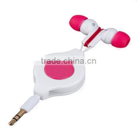 Portable cheap Retractable earphones& headphone with super bass