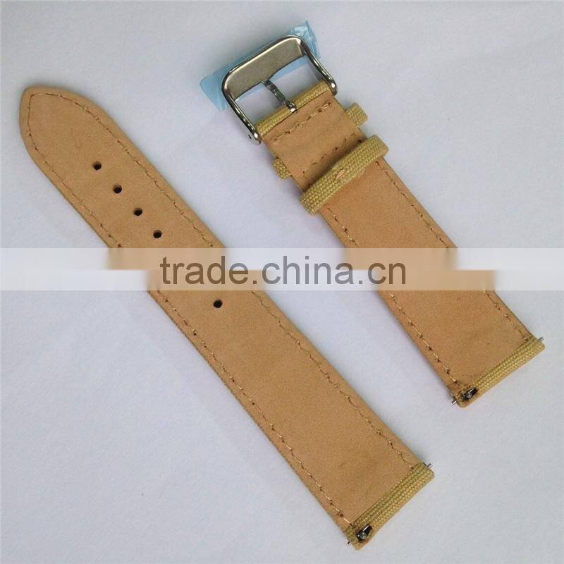 Quick Release Leather Canvas Watch Band Removeable