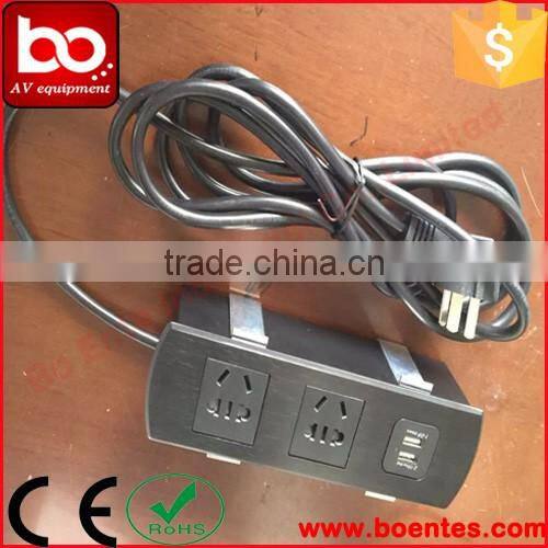 Wall Mount Partition Power Socket with Universal Plug and USB Charger