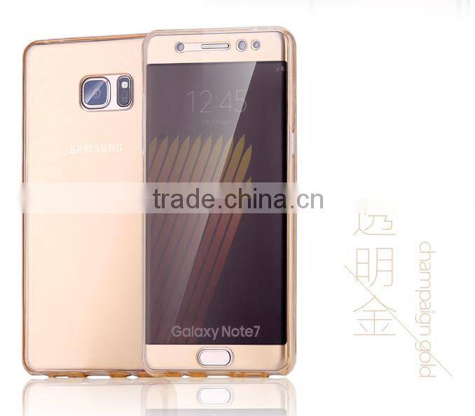 hot selling for galaxy note 7 tpu full cover case, 360 degree tpu protective case for samsung note 7