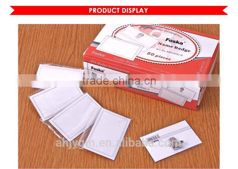 Hot Sale PVC Name Badge with Clips
