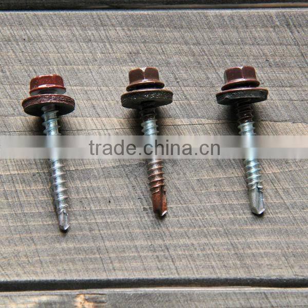 Hex Washer Head Self Drilling Screws with Color Painted roofing screw