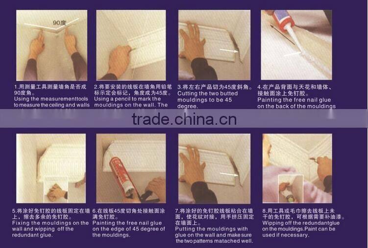 Factory Price PU Foam Carved Crown Cornice Mouldings