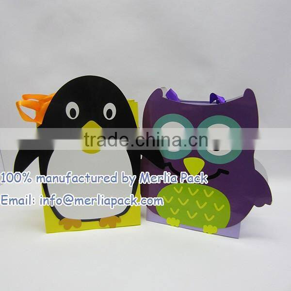 2016 Wholesale Luxury Gift Bags Merry Christmas Personalised Name Art Paper Owl Bags