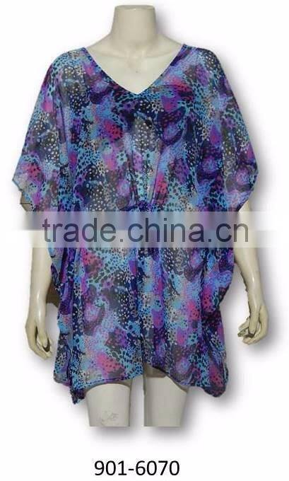 printed poly chiffon beach wear