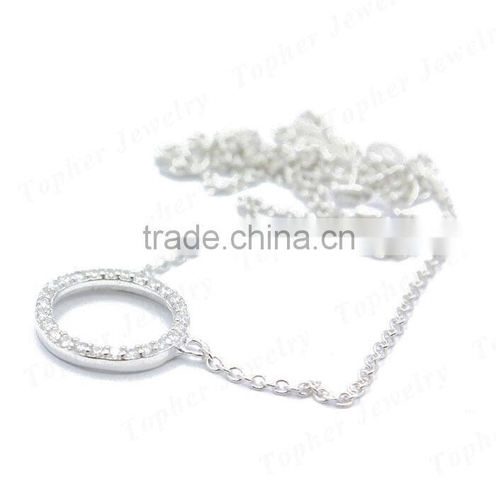 Custom 925 sterling silver micro pave zircon charm necklace