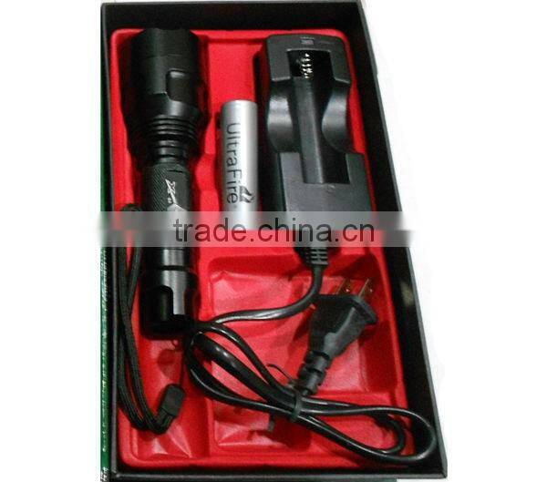 UltraFire C8 210 Lumens Q5 LED Flashlight 5-Mode With 1X18650 Battery+Charger