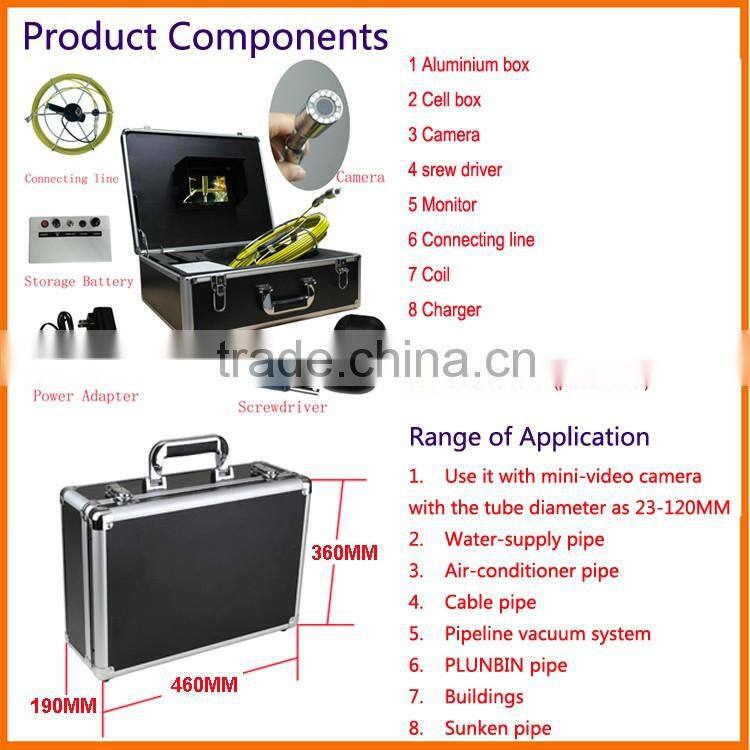 Top quality Pipe Inspection System 20M/30m/40m/50m/80M Waterproof Pipe/Wall Sewer Snake Inspection Camera System cctv drain