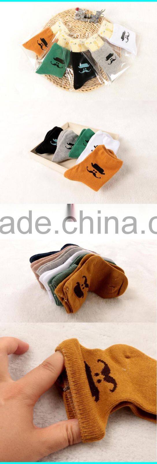 China wind fashion moustache kids cotton socks