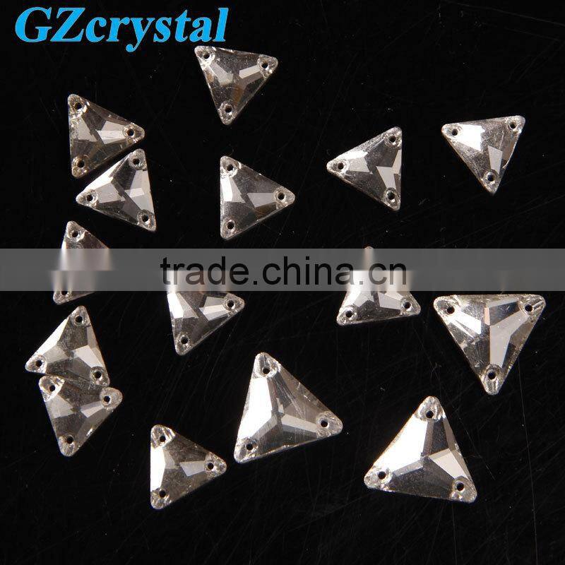 Wholesale triangle shape flatback sew on stone for garment accessories