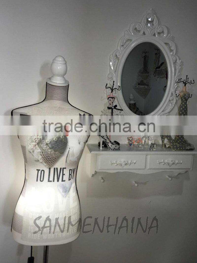 heart and flower printing elastic fabric Female Mannequin