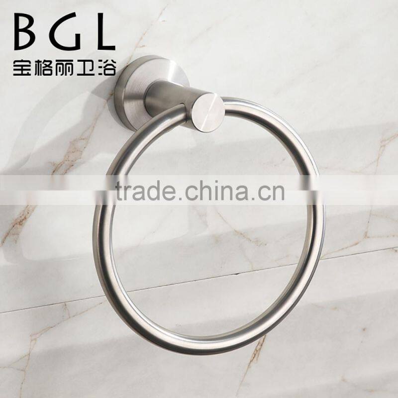 simple modern hot-sale design stainless steel 304 satin nickel bathroom accessory set towel ring