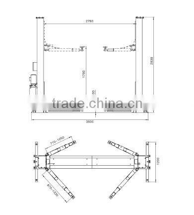 car 2 post hydraulic lift/automobile lift/car lift/auto