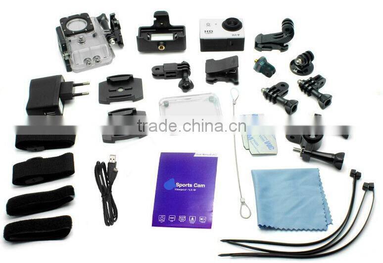 Wifi Full HD 1080P Mini Action Camera 30M Waterproof 12MP Sport Camcorder w/ 2inch LCD