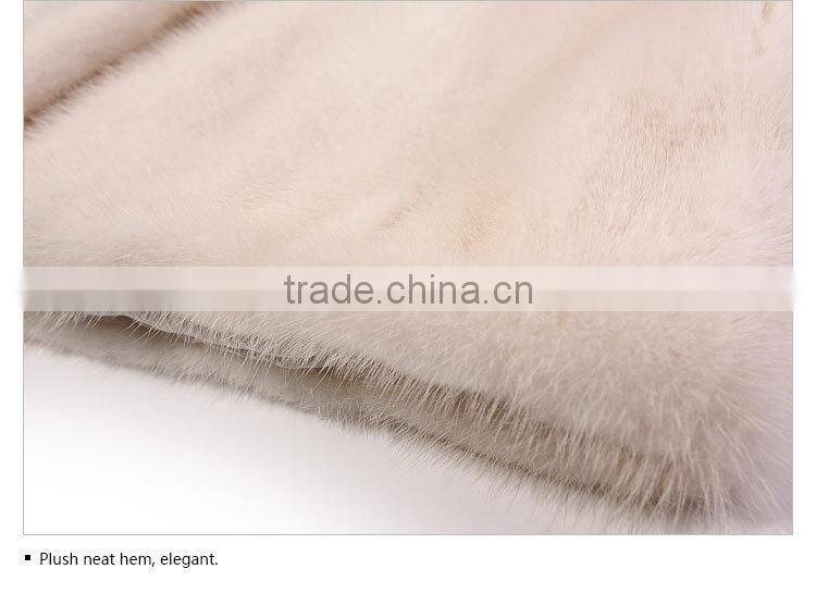 Factory promote white fox sleeve mink fur coat for women