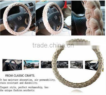 ZX Hot selling New design Velvet steering wheel covers/fluffy steering wheel cover