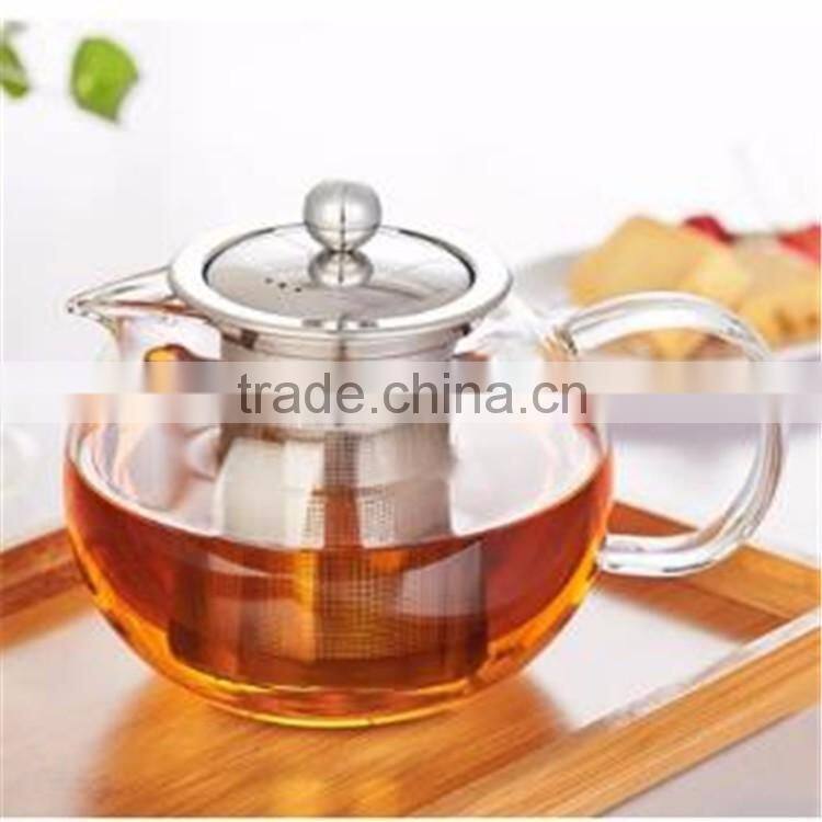 Glass Tea Kettle with removable Stainless Steel Infuser Stylish Borosilicate Glass Teapot
