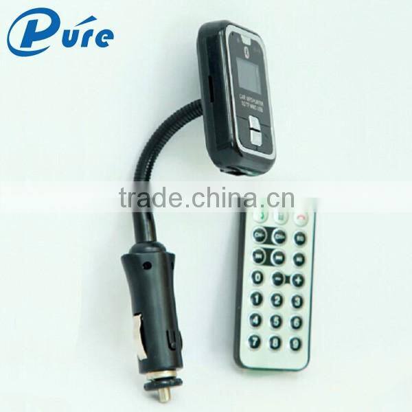 2016 Hot sale car usb mp3 music player bluetooth car kit FM transmitter with Cigarette lighter power supply