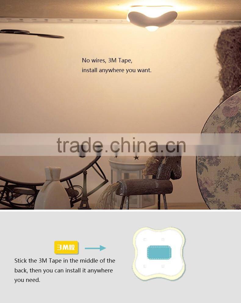 Amazon Hot selling Clover style White LED Lighting Sconce Wall Lamps with garmar mothion sensor home decorative Outdoor lighting